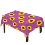 Magenta Pink Sunflower Pattern Print Tablecloth