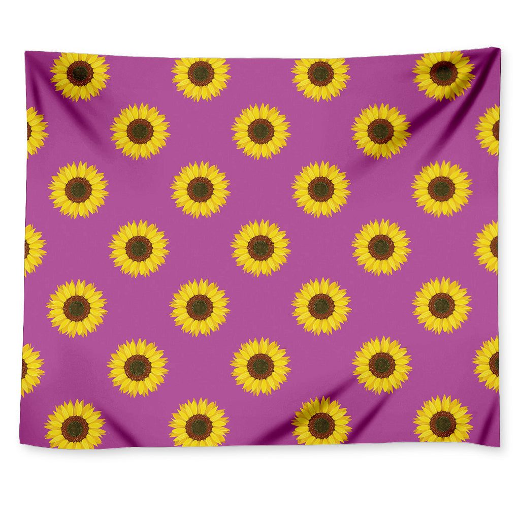 Magenta Pink Sunflower Pattern Print Tapestry