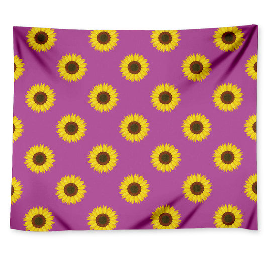 Magenta Pink Sunflower Pattern Print Tapestry