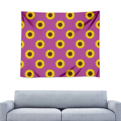 Magenta Pink Sunflower Pattern Print Tapestry