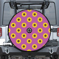 Magenta Pink Sunflower Pattern Print Tire Cover With Camera Hole