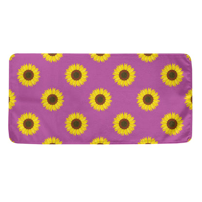 Magenta Pink Sunflower Pattern Print Towel