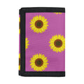 Magenta Pink Sunflower Pattern Print Trifold Wallet