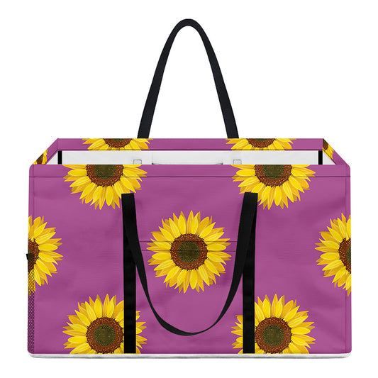 Magenta Pink Sunflower Pattern Print Utility Tote Bag