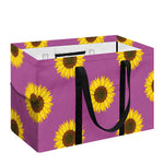 Magenta Pink Sunflower Pattern Print Utility Tote Bag