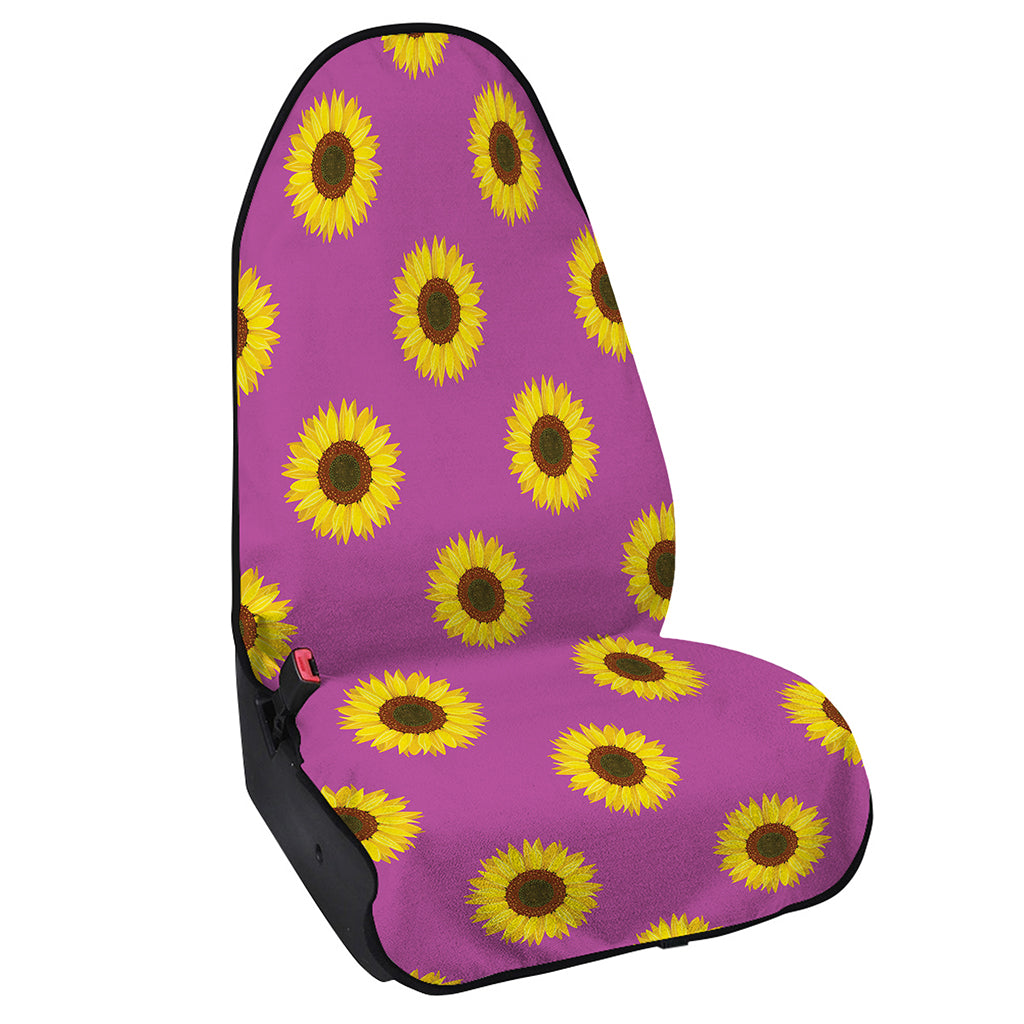 Magenta Pink Sunflower Pattern Print Waterproof Car Seat Cover