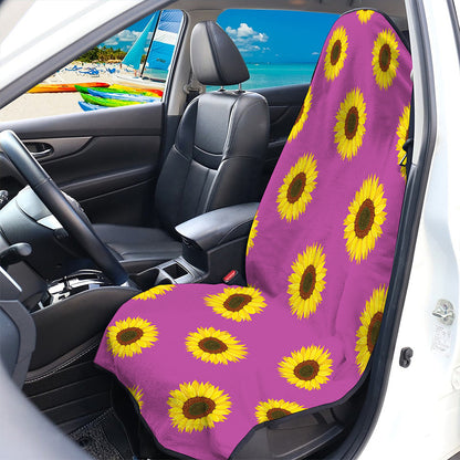 Magenta Pink Sunflower Pattern Print Waterproof Car Seat Cover