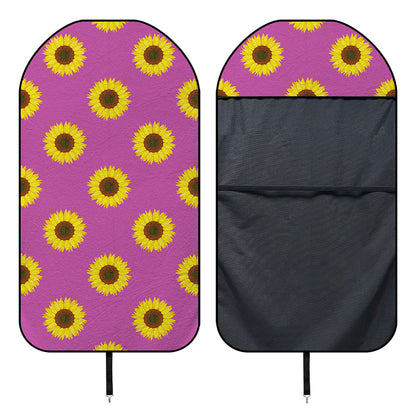 Magenta Pink Sunflower Pattern Print Waterproof Car Seat Cover