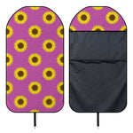 Magenta Pink Sunflower Pattern Print Waterproof Car Seat Cover