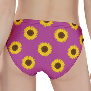 Magenta Pink Sunflower Pattern Print Women's Panties