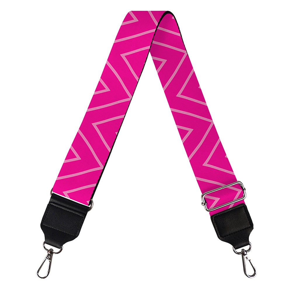 Magenta Pink Zigzag Pattern Print Bag Strap