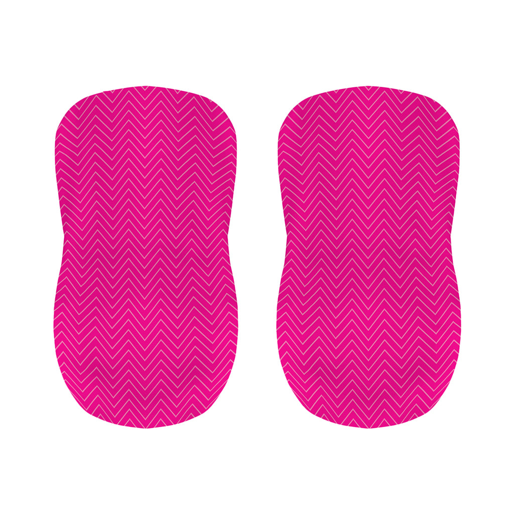 Magenta Pink Zigzag Pattern Print Bar Stool Covers