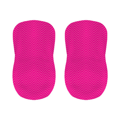 Magenta Pink Zigzag Pattern Print Bar Stool Covers