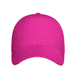 Magenta Pink Zigzag Pattern Print Baseball Cap
