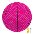 Magenta Pink Zigzag Pattern Print Basketball