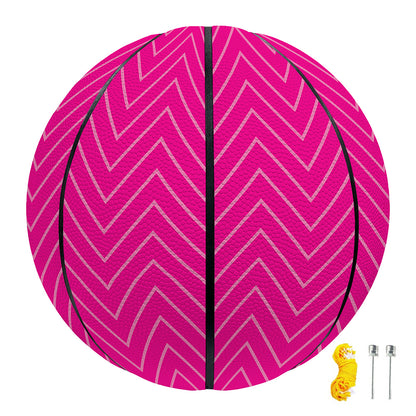 Magenta Pink Zigzag Pattern Print Basketball