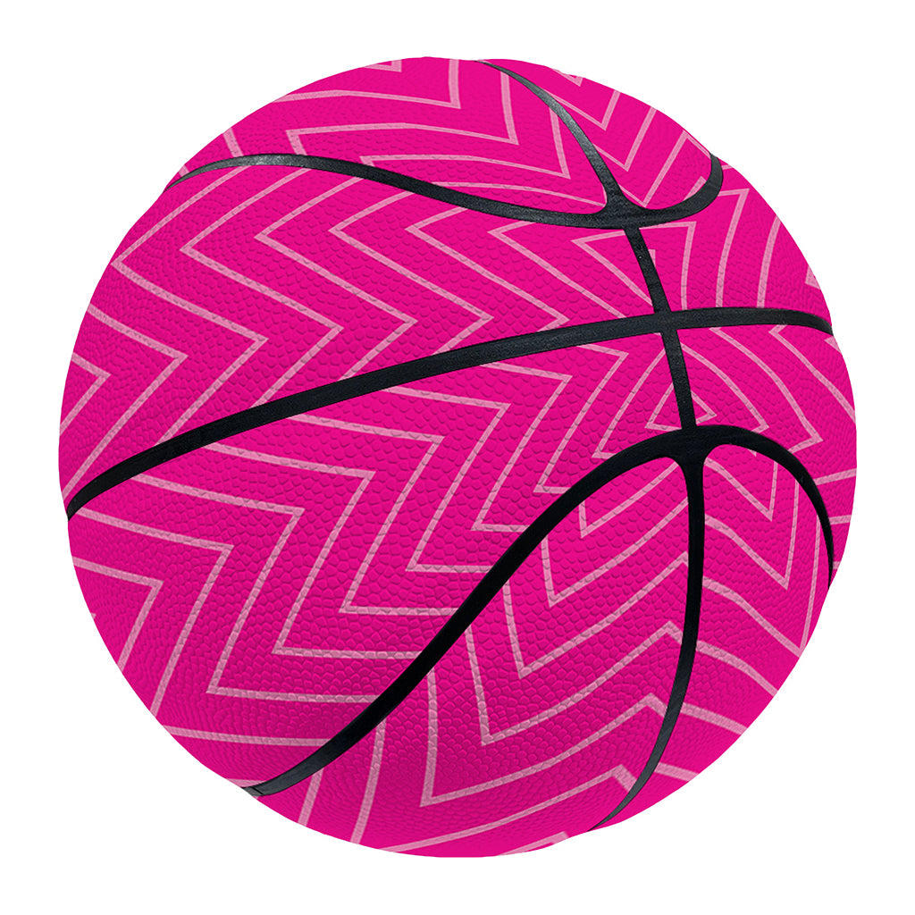 Magenta Pink Zigzag Pattern Print Basketball