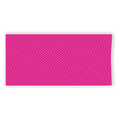 Magenta Pink Zigzag Pattern Print Beach Towel