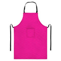 Magenta Pink Zigzag Pattern Print Bib Apron With Pocket