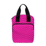 Magenta Pink Zigzag Pattern Print Bible Tote Bag