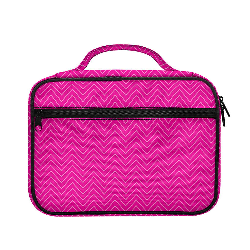Magenta Pink Zigzag Pattern Print Briefcase Bible Bag