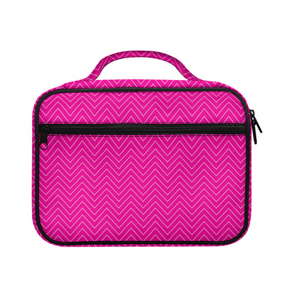 Magenta Pink Zigzag Pattern Print Briefcase Bible Bag