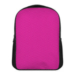 Magenta Pink Zigzag Pattern Print Casual Backpack
