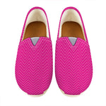 Magenta Pink Zigzag Pattern Print Casual Shoes