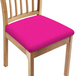 Magenta Pink Zigzag Pattern Print Chair Cushion Cover