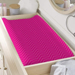 Magenta Pink Zigzag Pattern Print Changing Pad Cover