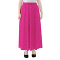 Magenta Pink Zigzag Pattern Print Chiffon Maxi Skirt