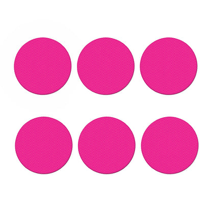 Magenta Pink Zigzag Pattern Print Coaster Set
