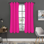 Magenta Pink Zigzag Pattern Print Curtain