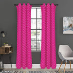 Magenta Pink Zigzag Pattern Print Curtain