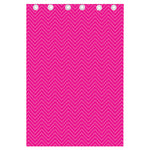 Magenta Pink Zigzag Pattern Print Curtain