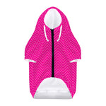 Magenta Pink Zigzag Pattern Print Dog Zip Up Hoodie