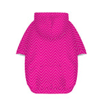 Magenta Pink Zigzag Pattern Print Dog Zip Up Hoodie