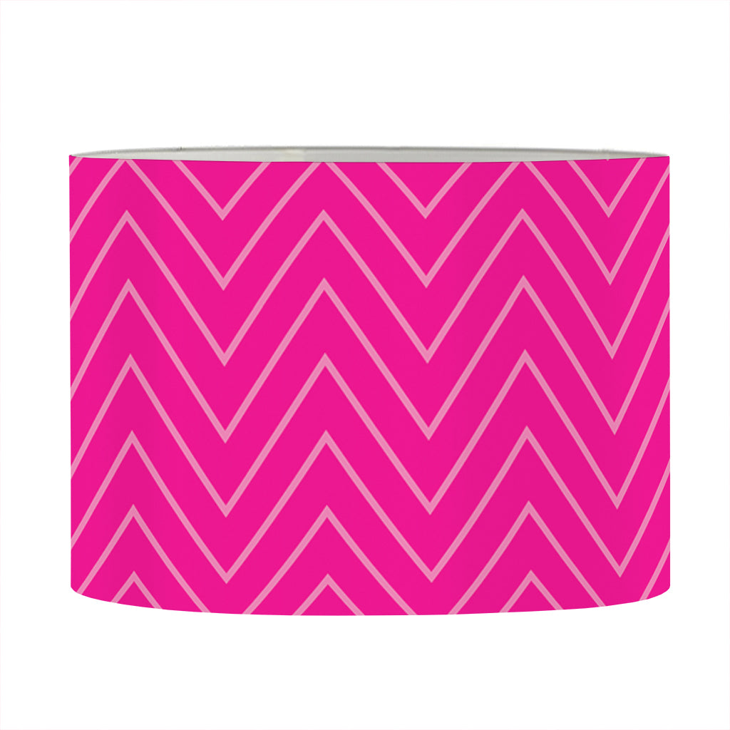 Magenta Pink Zigzag Pattern Print Drum Lamp Shade