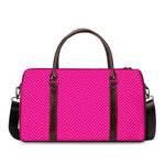 Magenta Pink Zigzag Pattern Print Duffle Bag