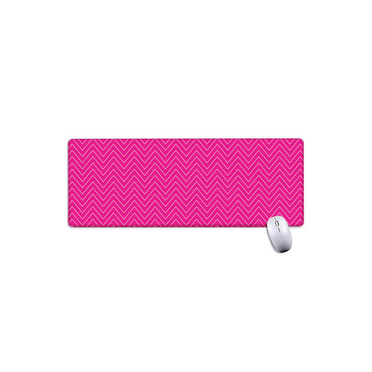 Magenta Pink Zigzag Pattern Print Extended Mouse Pad