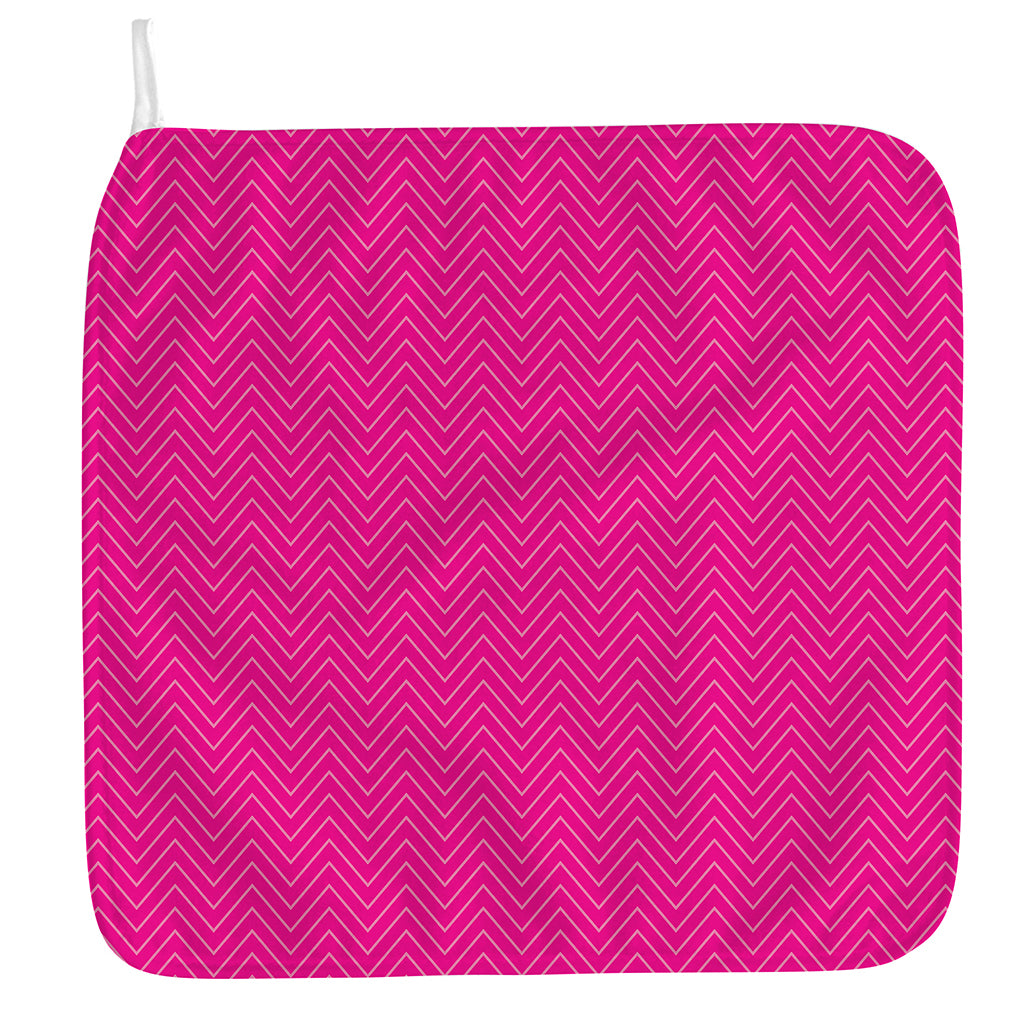 Magenta Pink Zigzag Pattern Print Hand Towel