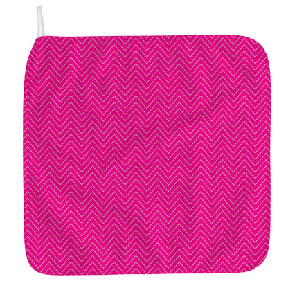 Magenta Pink Zigzag Pattern Print Hand Towel
