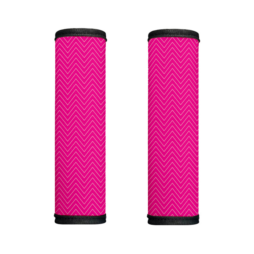 Magenta Pink Zigzag Pattern Print Handle Covers