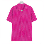 Magenta Pink Zigzag Pattern Print Hawaiian Shirt