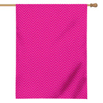 Magenta Pink Zigzag Pattern Print House Flag