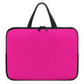 Magenta Pink Zigzag Pattern Print Laptop Sleeve With Handle