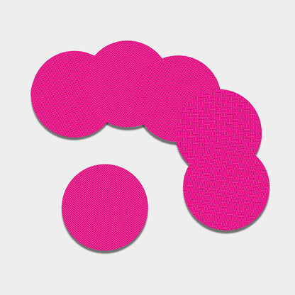 Magenta Pink Zigzag Pattern Print Leather Coaster Set