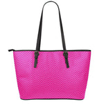 Magenta Pink Zigzag Pattern Print Leather Tote Bag