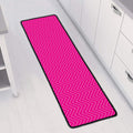 Magenta Pink Zigzag Pattern Print Long Kitchen Mat