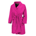 Magenta Pink Zigzag Pattern Print Men's Bathrobe